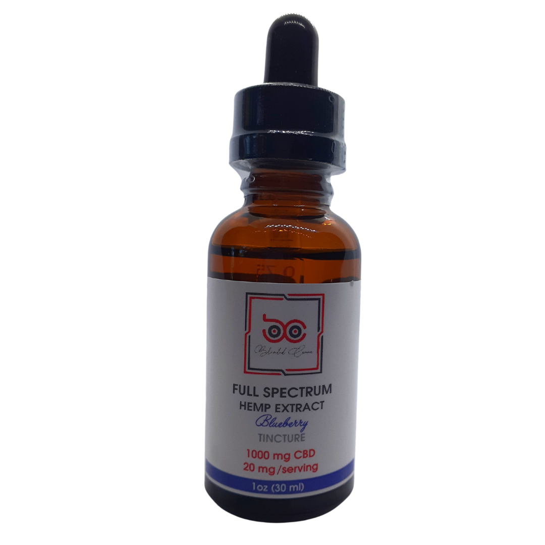 Full Spectrum Hemp Extract Blueberry Tincture 1000 mg CBD 20mg/serving 1oz (30mL)