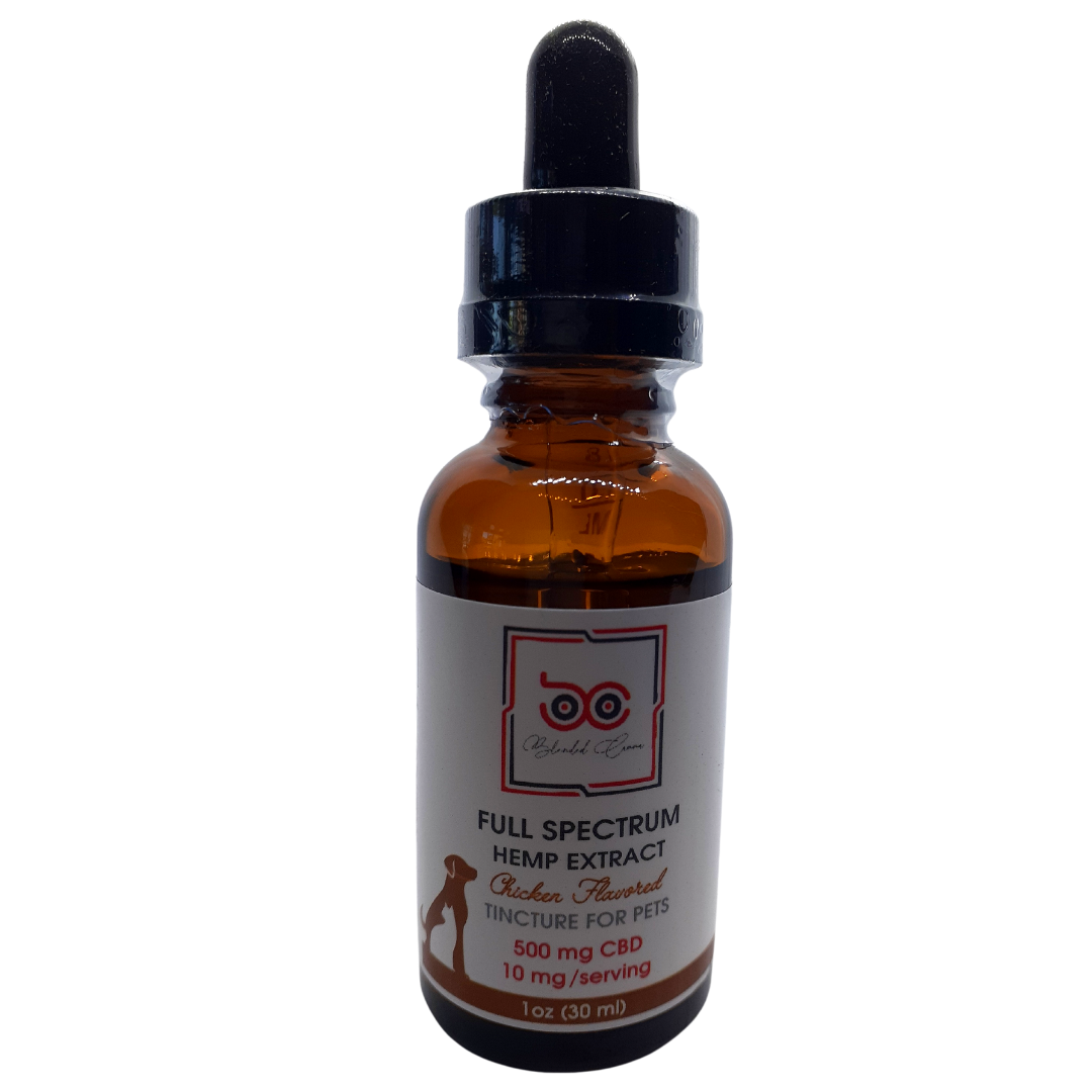 Full Spectrum Hemp Extract Chicken Flavored Tincture for Pets 500mg CBD 10mg/Serving 1oz (30mL)