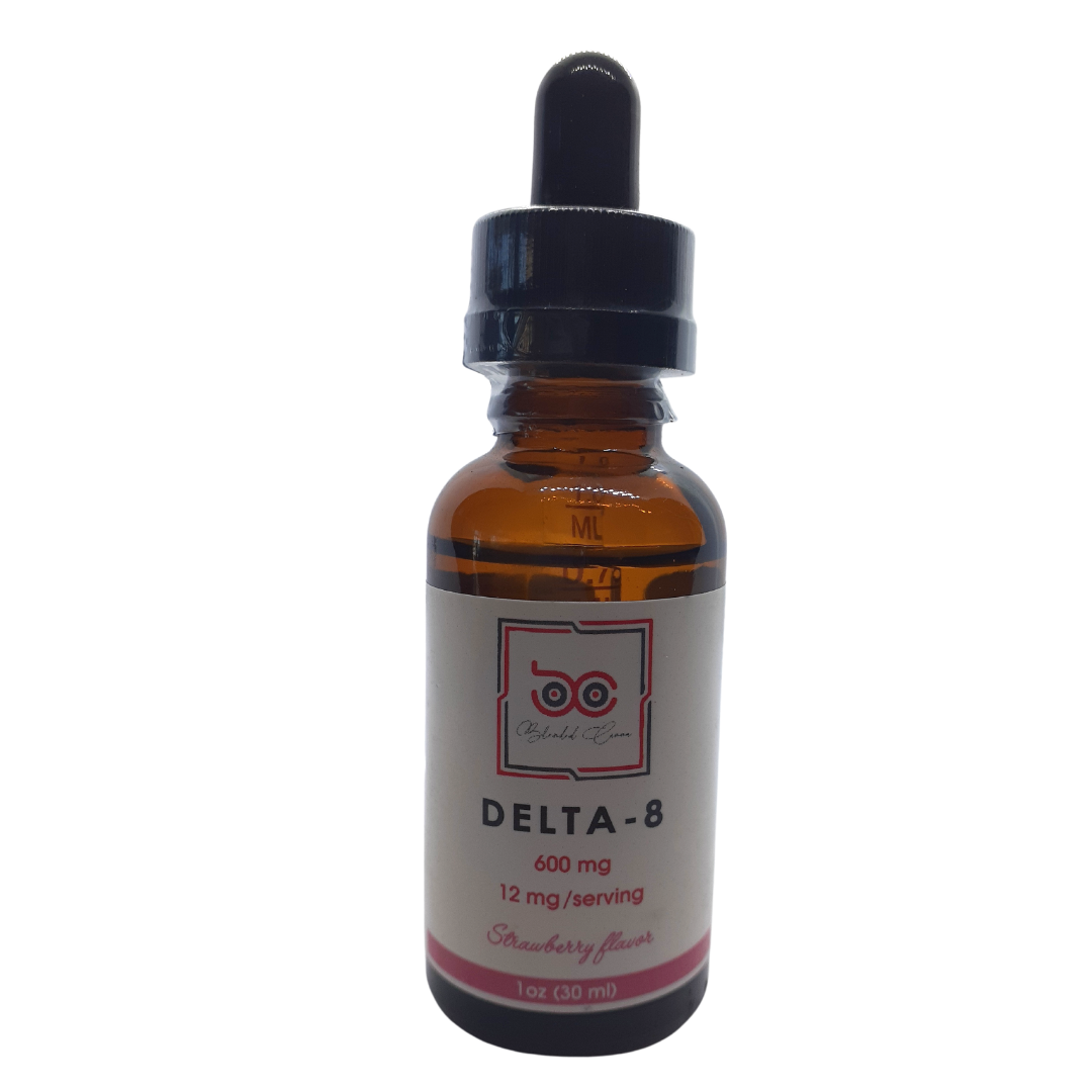 Delta-8 600mg 12mg/serving Strawberry Flavor Tincture 1oz (30mL)