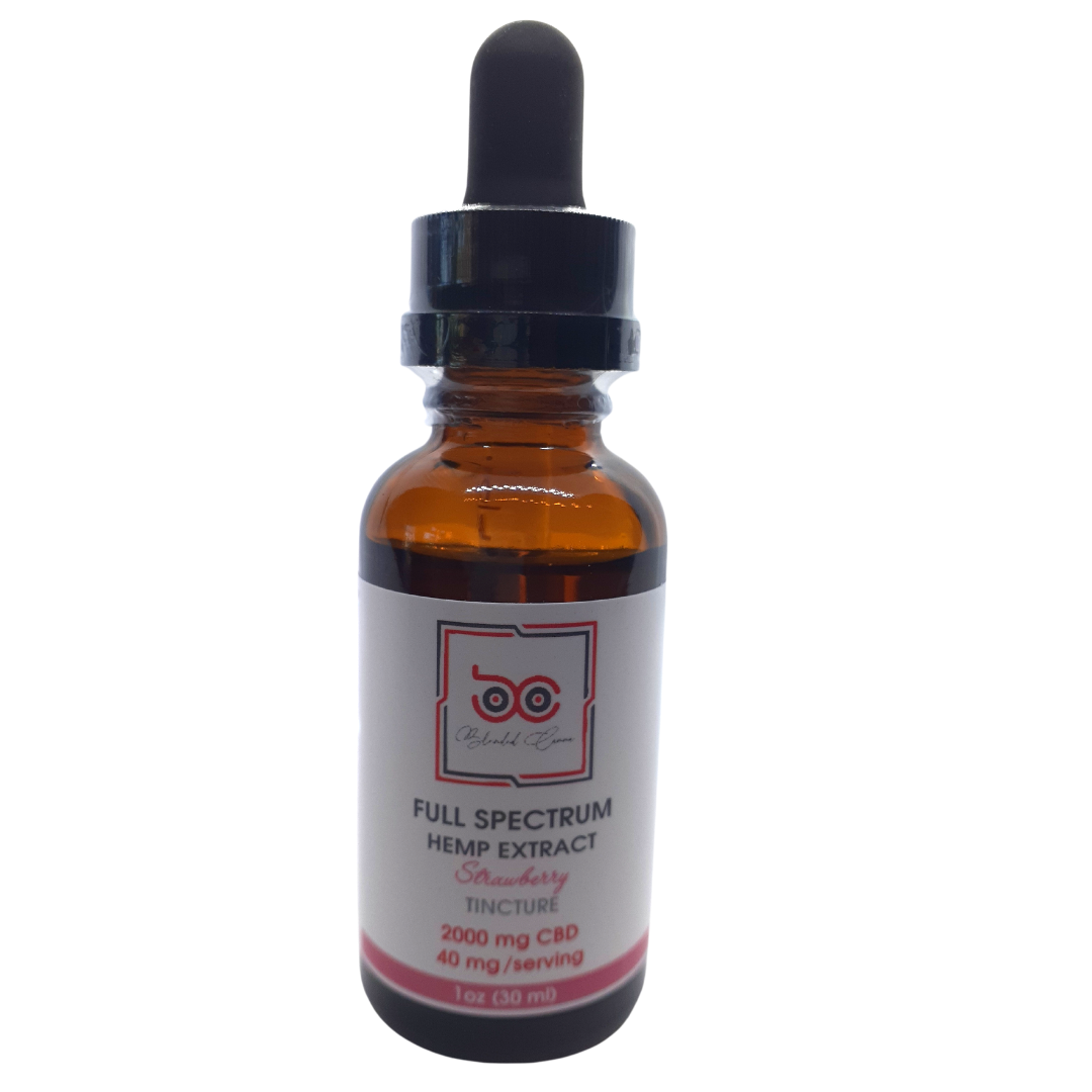 Full Spectrum Hemp Extract Strawberry Tincture 2000 mg CBD 40mg/serving 1oz (30mL)