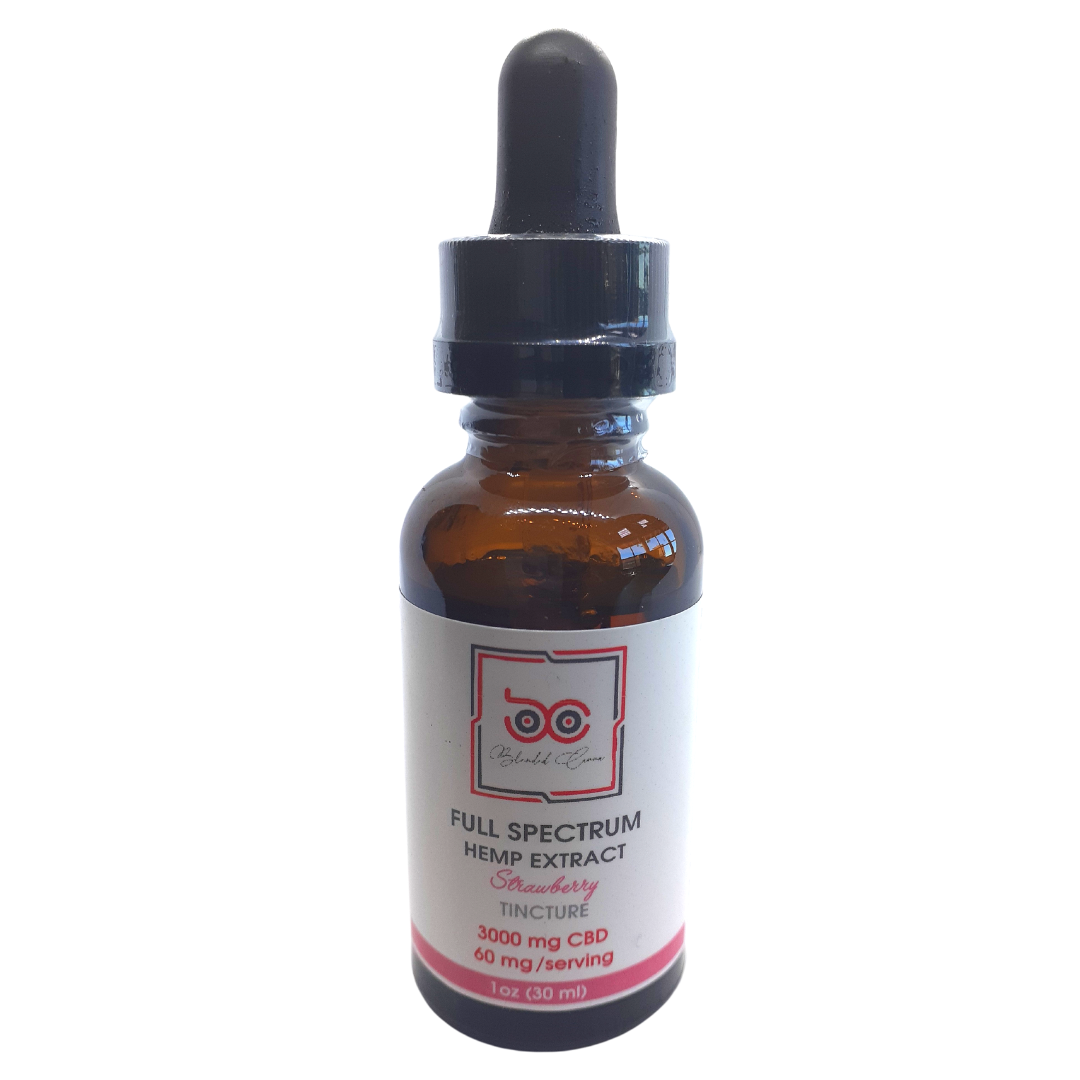 Full Spectrum Hemp Extract Strawberry Tincture 3000 mg CBD 60mg/serving 1oz (30mL)