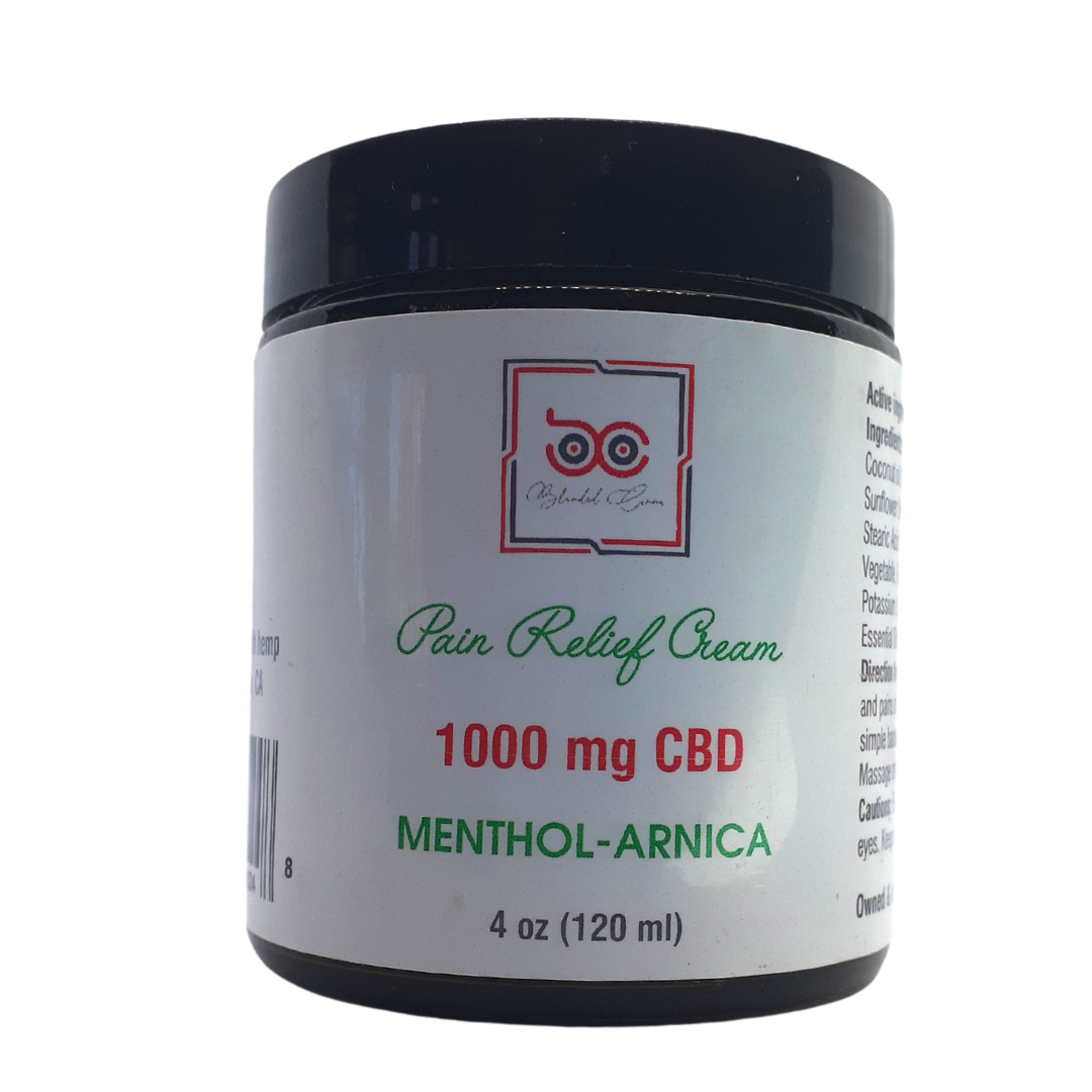 Pain Relief Cream 1000mg CBD Menthol-Arnica 4oz (120mL)