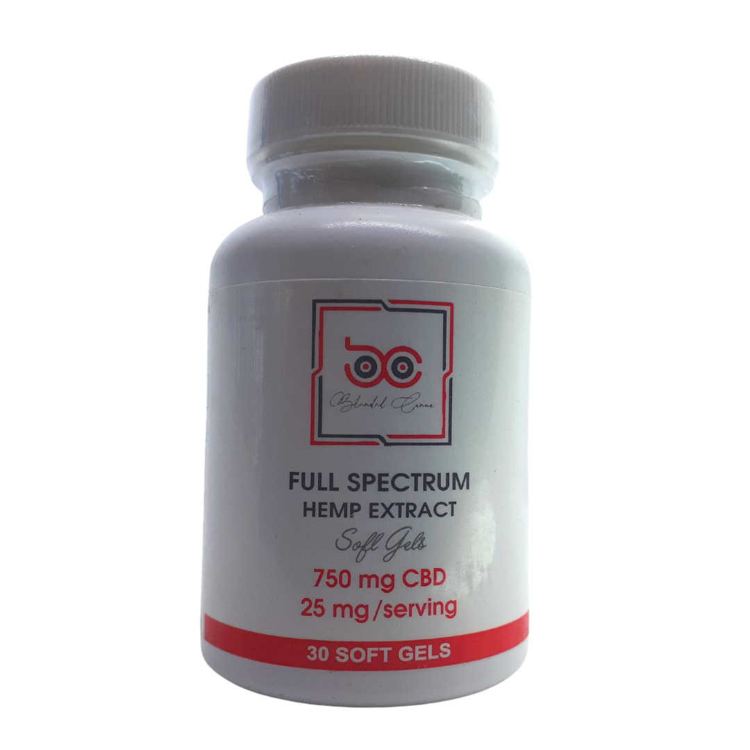 Full Spectrum Hemp Extract Soft Gels 750mg CBD 25mg/Serving 30 Soft Gels